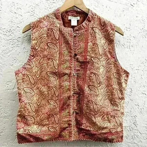 Orvis paisley button front vest‎ size Medium